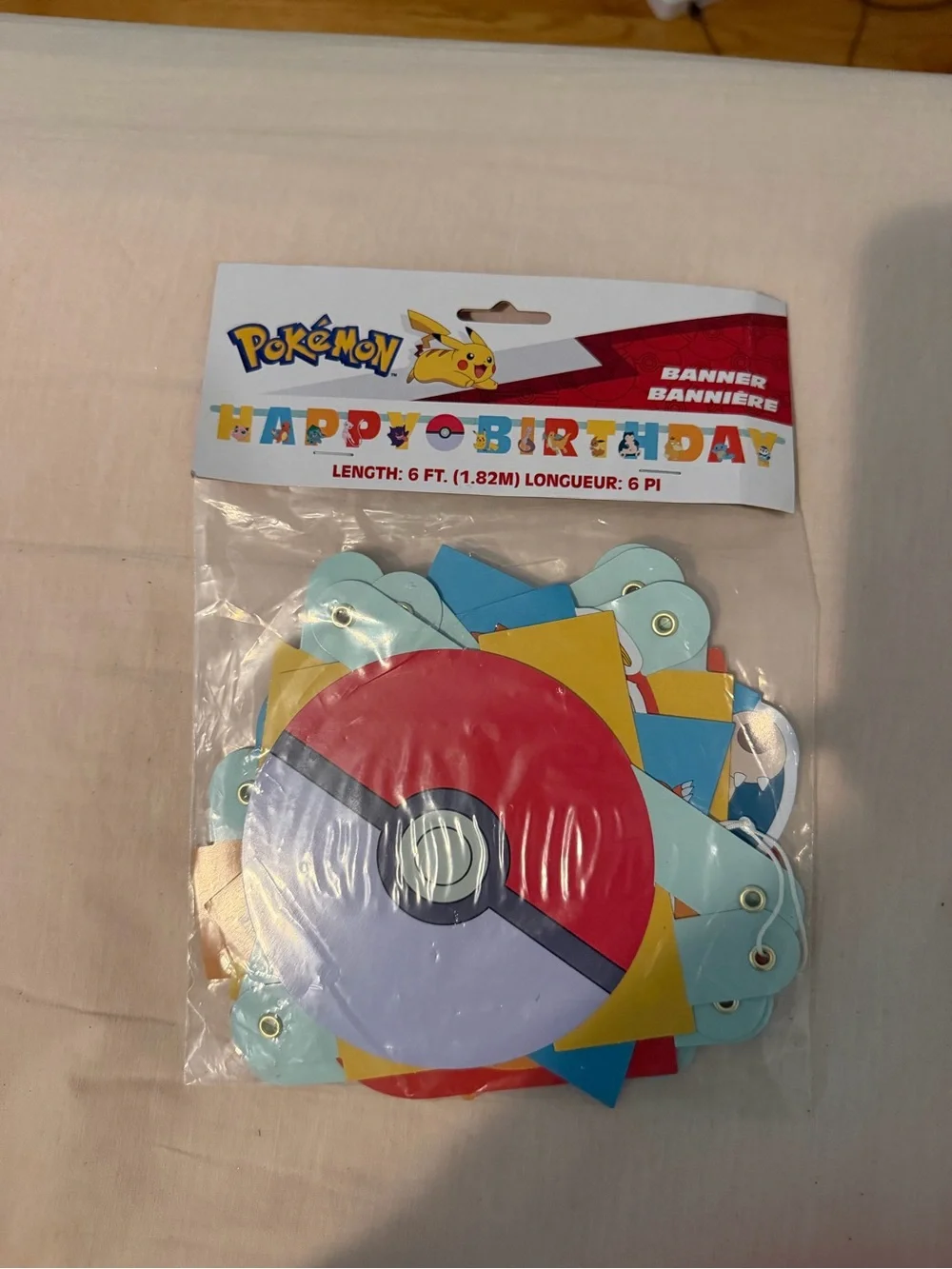 Red & White Poké Ball Happy Birthday Banner